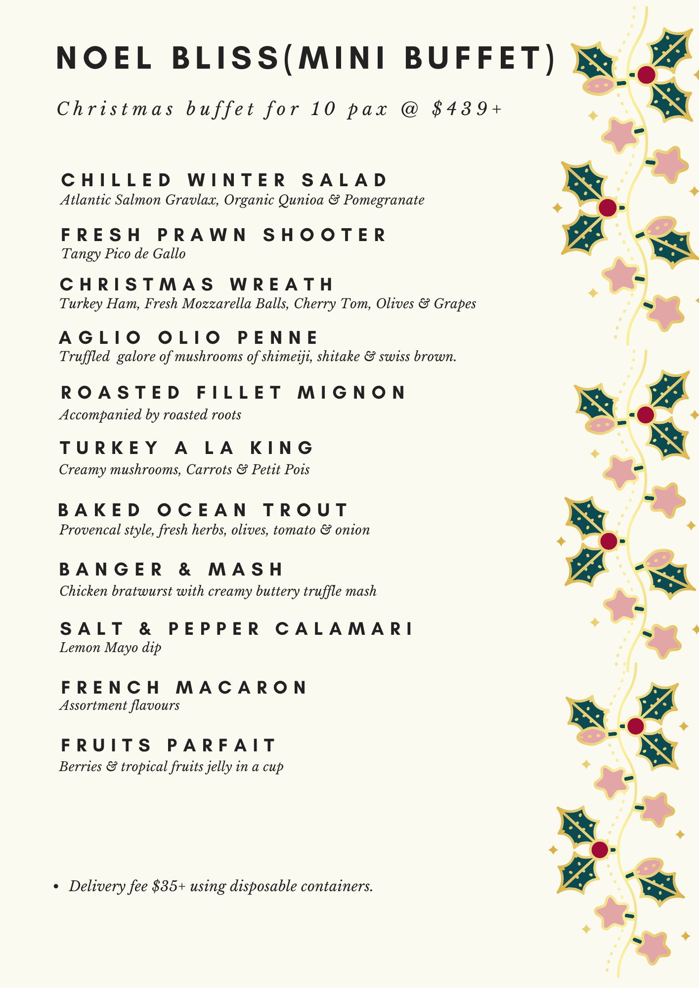 Noel Bliss Christmas - Mini Buffet for 10 Pax