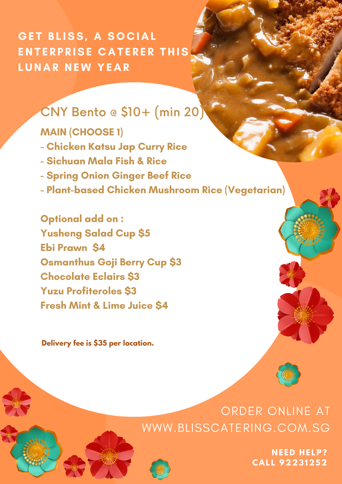 CNY Bento @ $10 (min 20 pax)