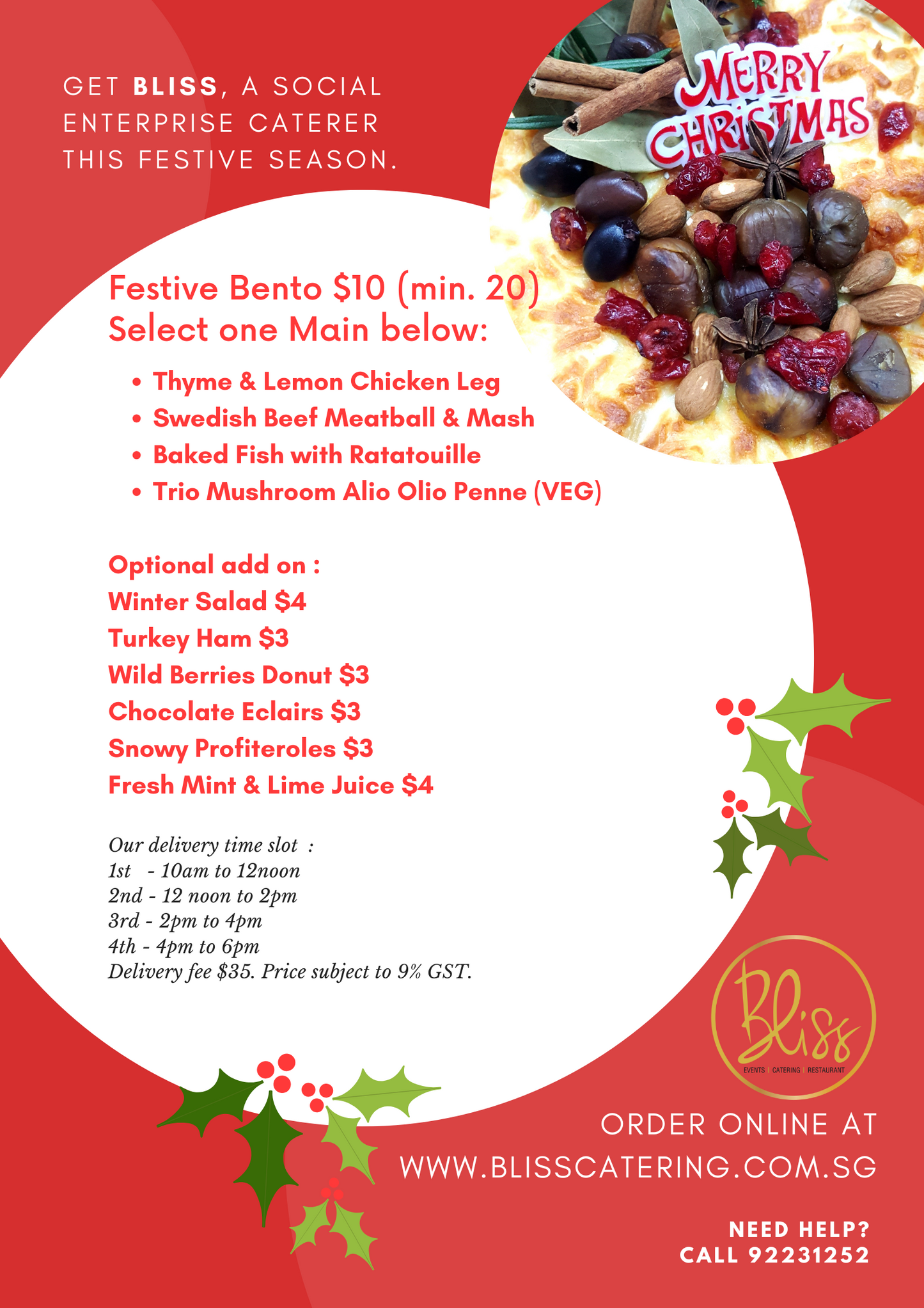 Festive Bento @ $10 (min 20 pax)