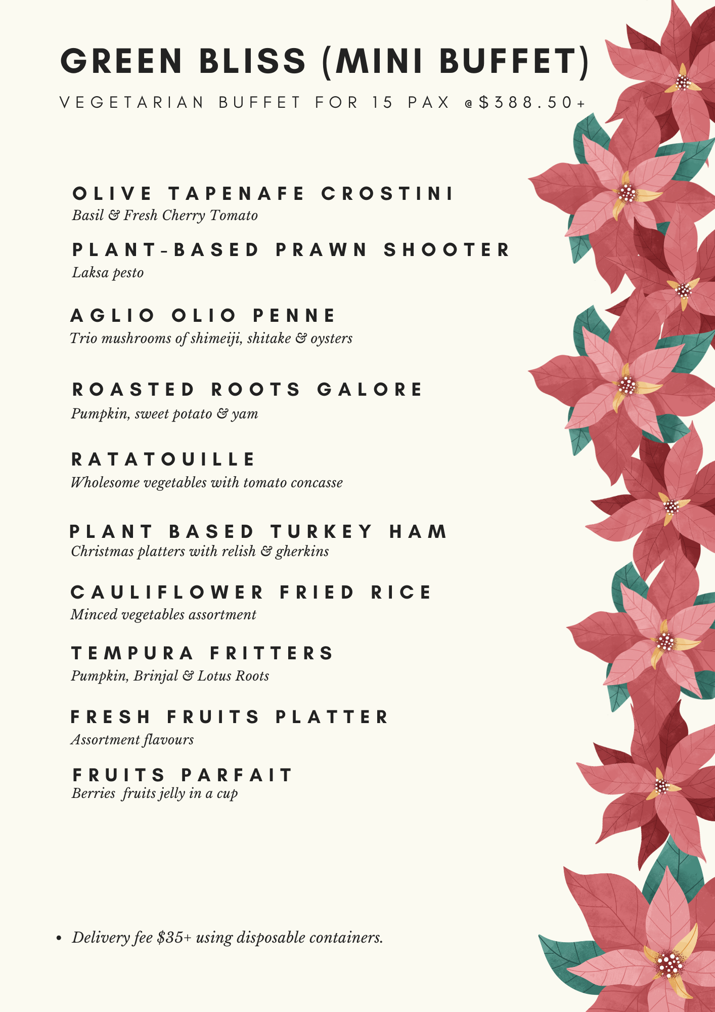 Green Bliss Christmas - Mini Buffet for 15 Pax
