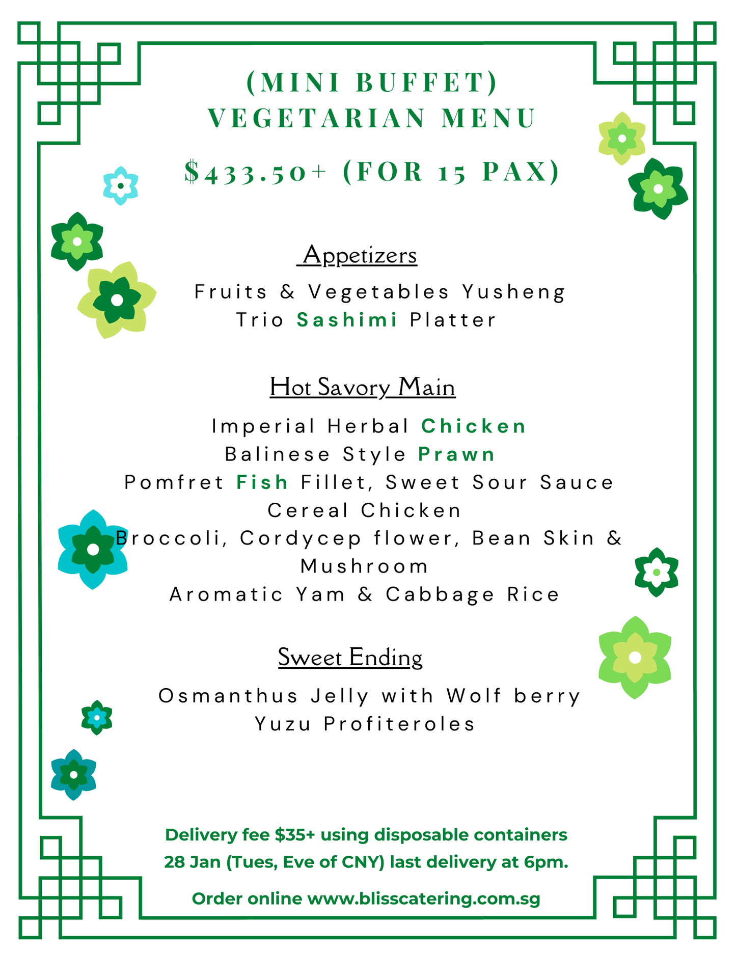 Mini Buffet Vegetarian CNY 2025