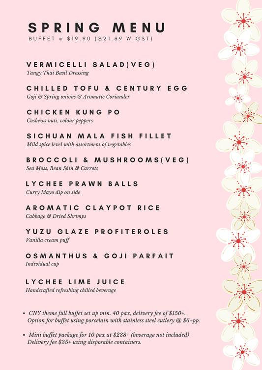 Spring Menu 2026 @ $19.90+ per pax (min 40 pax)