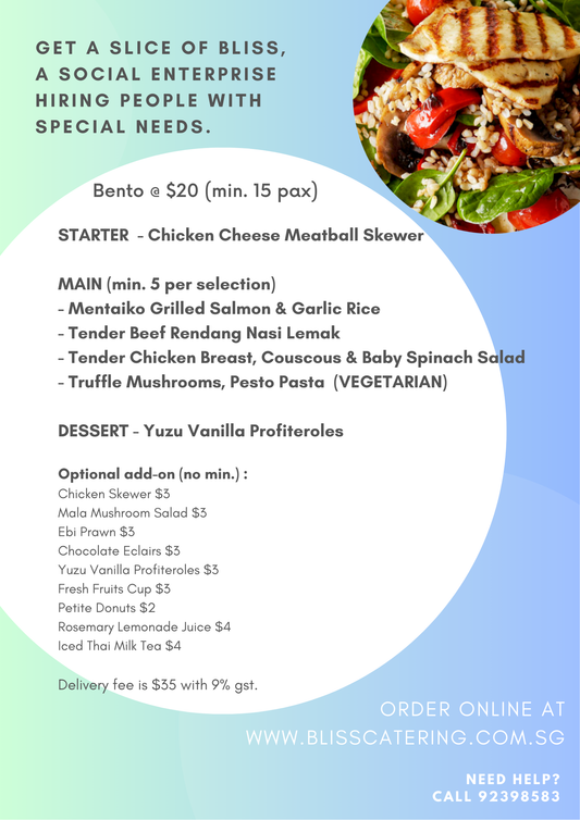 Bento @ $20 (min 15 pax)
