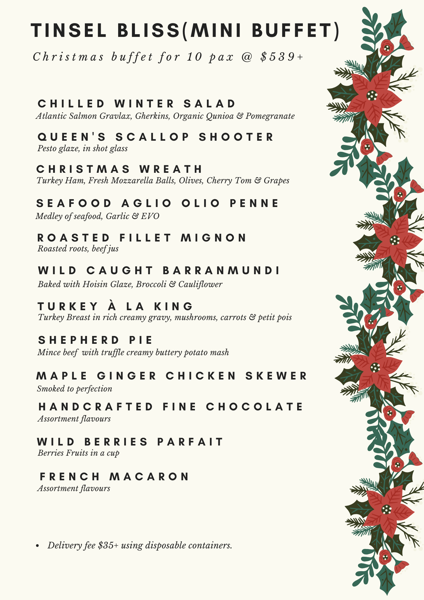 Tinsel Bliss Christmas - Mini Buffet for 10 Pax