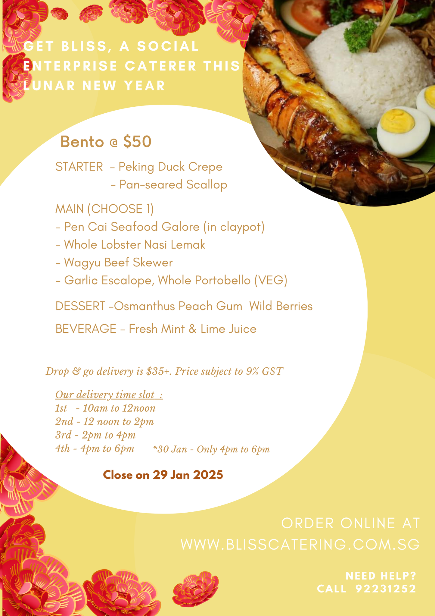 CNY Bento @ $50 (min 10 pax)