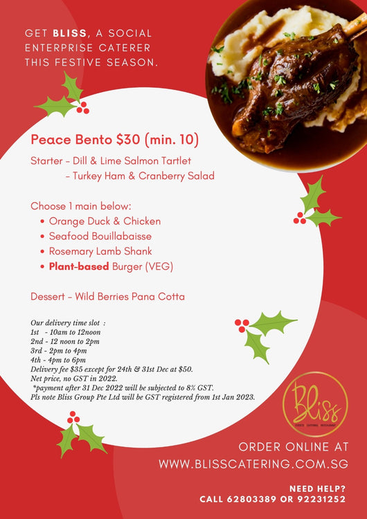 Peace Bento @ $30 (min 10 pax)