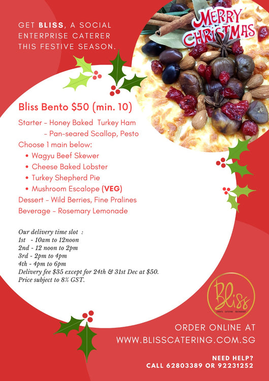 Bliss Bento @ $50 (min 10 pax)