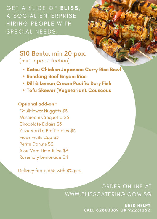 Bento @ $10 (min 20 pax)