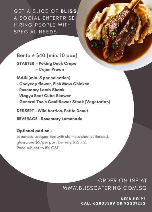 Bento @ $40 (min 10 pax)