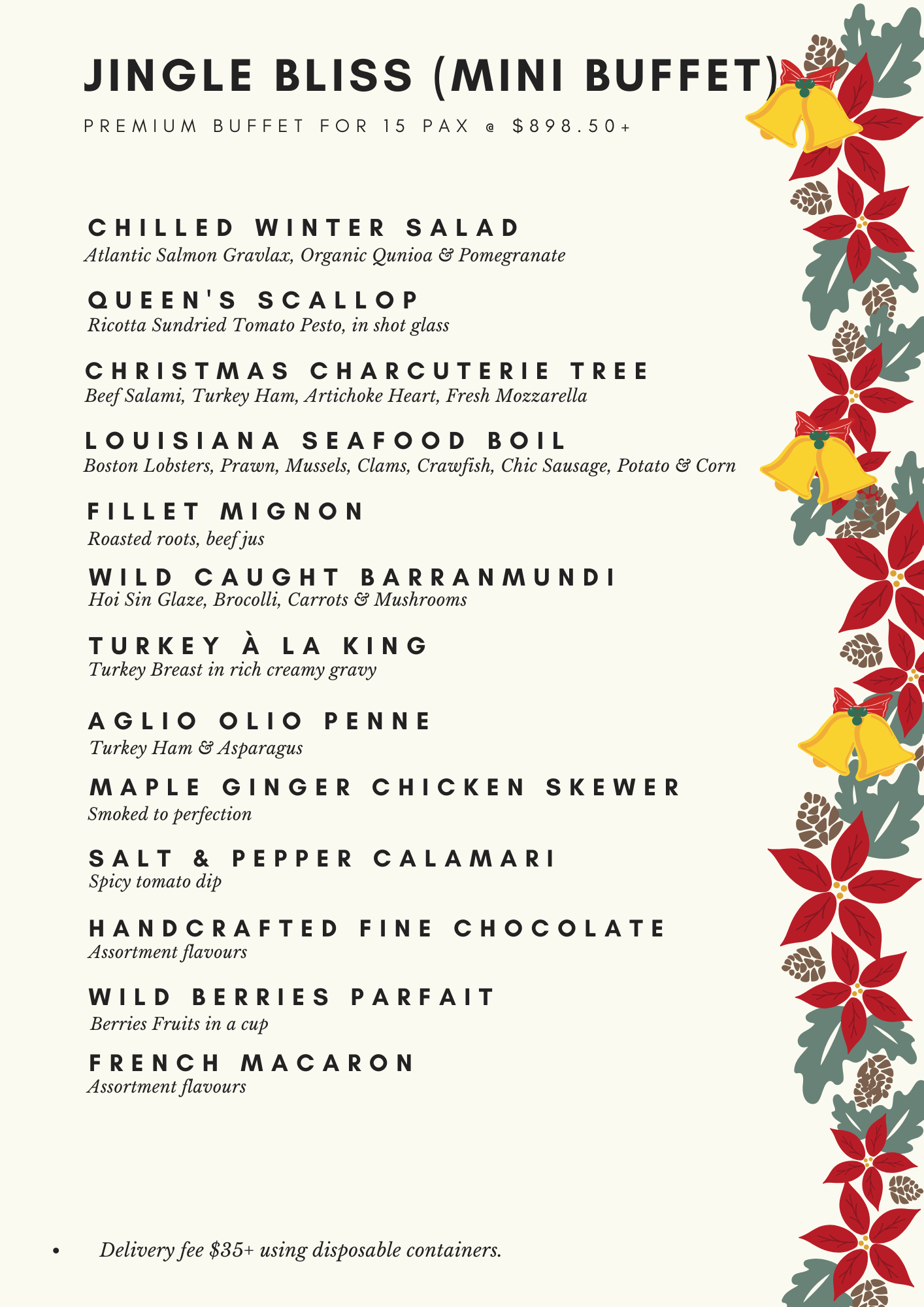 Jingle Bliss Christmas - Mini Buffet for 15 Pax