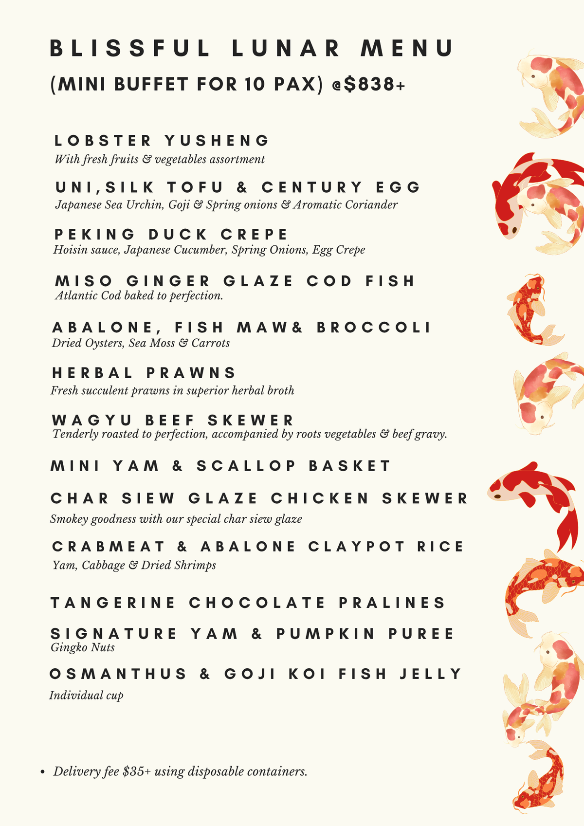 Mini Buffet - Blissful Lunar Menu CNY 2027 at $838+