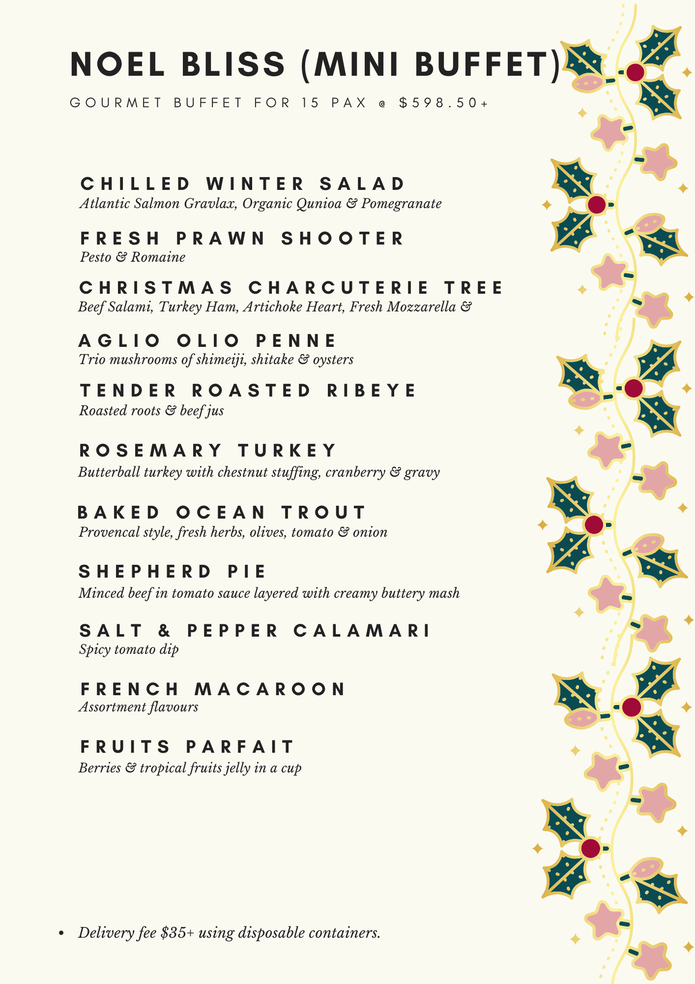 Noel Bliss Christmas - Mini Buffet for 15 Pax