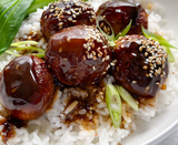 5 Oct 2023 Plant-based meatball, Teriyaki Sauce with rice (LV)