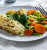 21 April 2023 - Cajun Fish, Butter Rice, Broccoli, Corn & Carrots (LW)