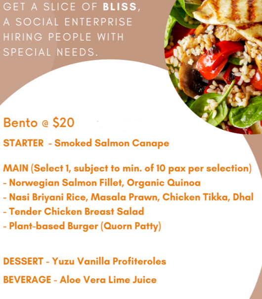 Catering - Bento @ $20+8% gst  $21.60 /pax (min 15 pax)