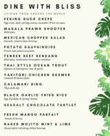 Dine With Bliss Menu @ $29.90+ 8% gst per pax (min 40 pax)