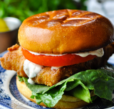 28 Feb 2023 - Fish Burger, Iceberg, Tomato with gluten free tortilla chips (LS)