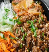 3 March 2023  - Korean Bulgogi Beef Rice, Onions, Kimchi (LA)