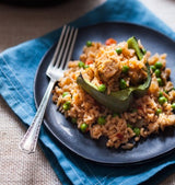 20 April 2023  - Tempeh with colour peppers, pineapples, onions, tomato & Jasmine Rice (LV)